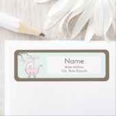 Carriage Baby shower Adreslabel - Roze Etiket (Insitu)