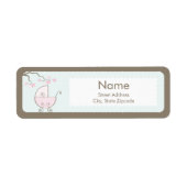 Carriage Baby shower Adreslabel - Roze Etiket (Voorkant)