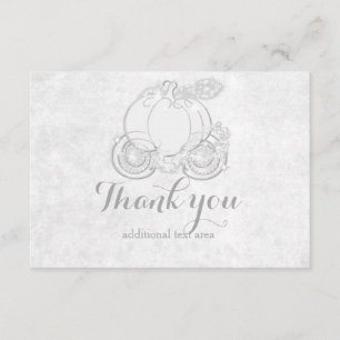 Carriage Card Cinderella White Silver Princess Bedankkaart