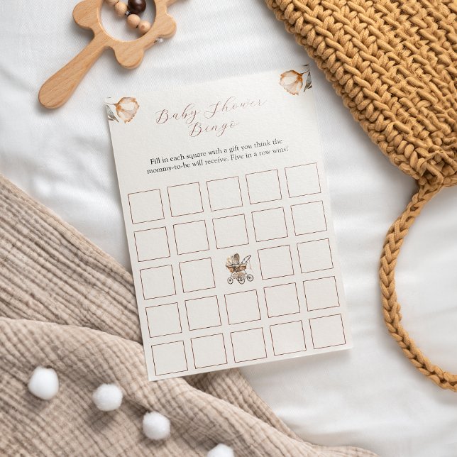  Carriage Floral Baby shower Bigo spel (Vintage Carriage Floral Baby Shower Bigo Game
)