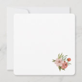  Carriage Floral Baby shower Square Kaart (Achterkant)