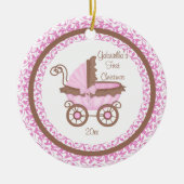Carriage Girl Baby's First Kerstversiering Keramisch Ornament (Voorkant)