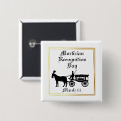 Carriage Hearse Silhouette Mortician Button (Voorkant /achterkant)