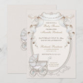  Carriage Ivory Creme Gingham Birds Kaart (Voorkant / Achterkant)