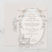  Carriage Ivory Creme Gingham Birds Kaart (Voorkant / Achterkant)