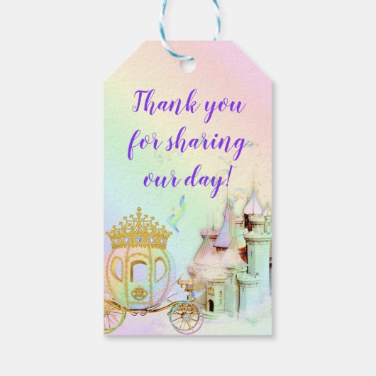 Carriage Magical Rainbow Princess Castle Cadeaulabel (Achterkant)