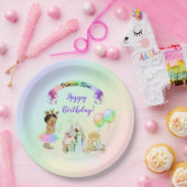 Carriage Magical Rainbow Princess Castle Papieren Bordje (Feest)