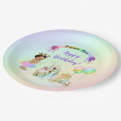 Carriage Magical Rainbow Princess Castle Papieren Bordje (Gekanteld)