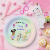 Carriage Magical Rainbow Princess Castle Papieren Bordje (Feest)