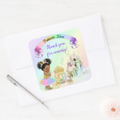 Carriage Magical Rainbow Princess Castle Vierkante Sticker (Envelop)