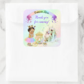 Carriage Magical Rainbow Princess Castle Vierkante Sticker (Tas)