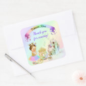 Carriage Magical Rainbow Princess Castle Vierkante Sticker (Envelop)