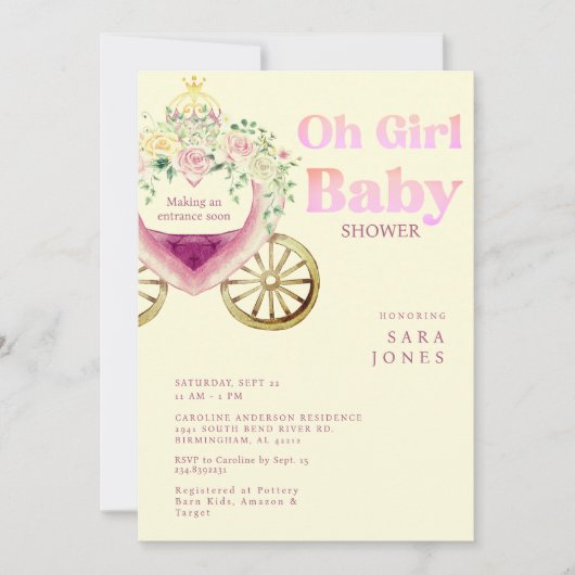 Carriage Making Een Entree Soon Baby shower Kaart (Voorkant)