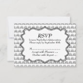 Carriage Pattern Quinceanera RSVP Kaartje (Voorkant)