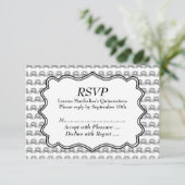 Carriage Pattern Quinceanera RSVP Kaartje (Staand voorkant)