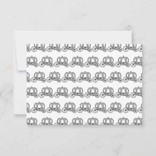 Carriage Pattern Quinceanera RSVP Kaartje (Achterkant)