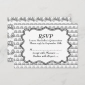 Carriage Pattern Quinceanera RSVP Kaartje (Voorkant / Achterkant)
