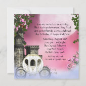 Carriage Pink Roses Prinses Verjaardagsfeestje Kaart (Achterkant)