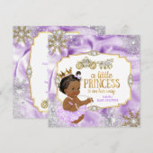 Carriage Princess Baby shower Paars etnisch Kaart (Voorkant / Achterkant)
