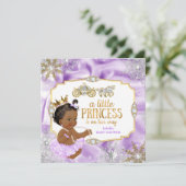 Carriage Princess Baby shower Paars etnisch Kaart (Staand voorkant)