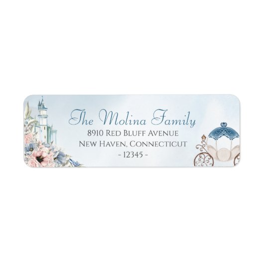 Carriage Return Address Cinderella Fairy Etiket (Voorkant)