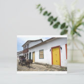 Carriage Ride on a Parati Street, Brazilië Briefkaart (Staand voorkant)