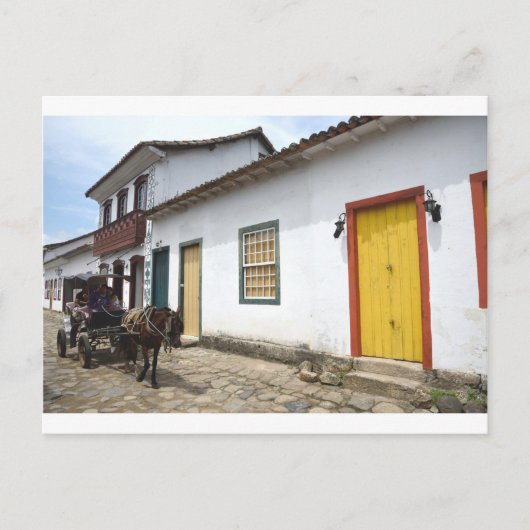 Carriage Ride on a Parati Street, Brazilië Briefkaart (Voorkant)