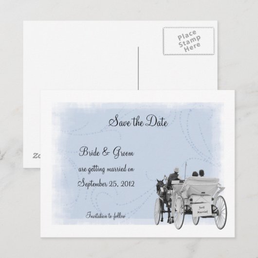 Carriage Save the Date Briefkaart (Voorkant / Achterkant)
