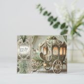 Carriage Wedding Aankondiging Briefkaart (Staand voorkant)