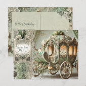 Carriage Wedding Aankondiging Briefkaart (Voorkant / Achterkant)