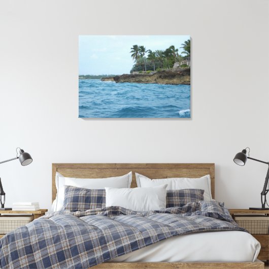 CARRIBEAN ISLAND #1 OP CANVAS 20 "x 16" Afdruk (Insitu (Slaapkamer))