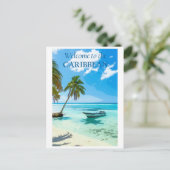  Carribean Ocean Beach Travel Briefkaart (Staand voorkant)