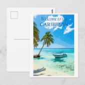  Carribean Ocean Beach Travel Briefkaart (Voorkant / Achterkant)