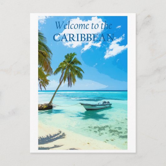  Carribean Ocean Beach Travel Briefkaart (Voorkant)