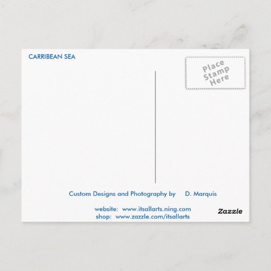 CARRIBEAN ZEE #4 BRIEFKAART (Achterkant)