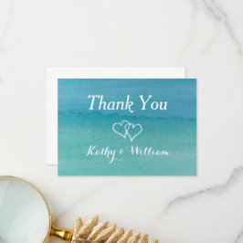 Carribean zeegezicht waterverf strand bruiloft bedankkaart