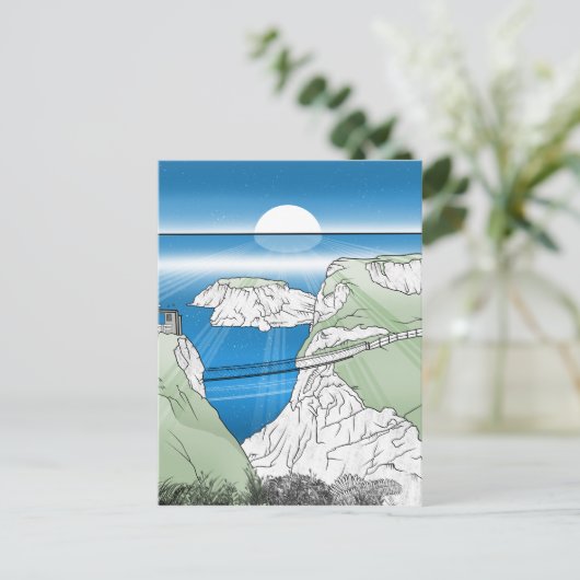 Carrick a Rede Rope Bridge Ierland Briefkaart (Staand voorkant)