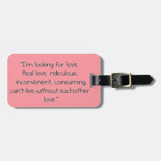 Carrie Bradshaw: "Ik ben op zoek naar liefde" Bagagelabel (Voorkant horizontaal)