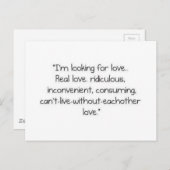 Carrie Bradshaw: "Ik ben op zoek naar liefde" Briefkaart (Voorkant / Achterkant)