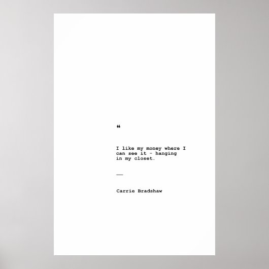 Carrie Bradshaw quote poster (Voorkant)