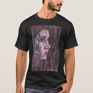 Carrie Fisher - met de hand getekend olieverf en i T-shirt