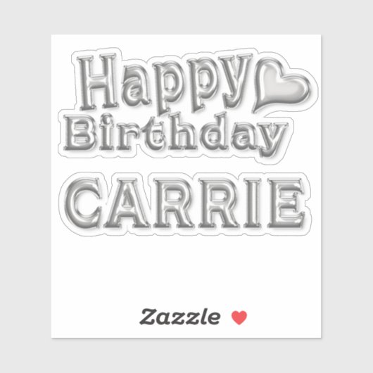 Carrie Happy Birthday silver Aufkleber Sticker (Vel)