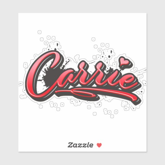 Carrie red Heart Graffiti Aufkleber Sticker (Vel)