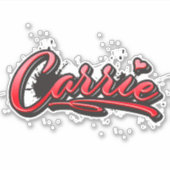 Carrie red Heart Graffiti Aufkleber Sticker (Voorkant)