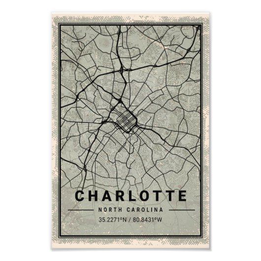 carrier map print poster canvas South carolina (Voorkant)