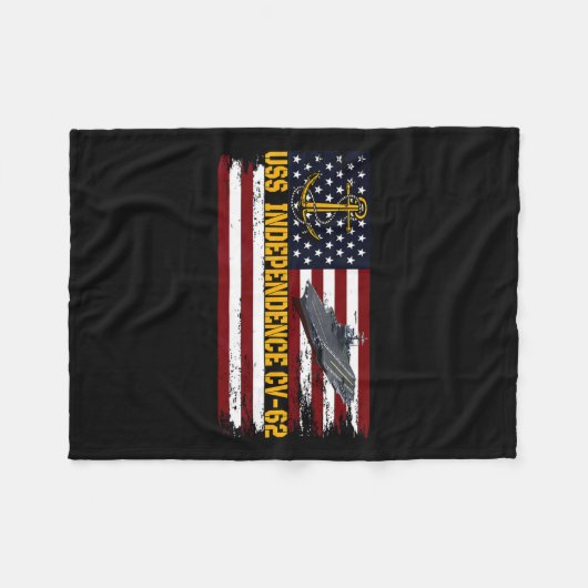 Carrier USS Independence CV-62 Veteranen Dag Vader Fleece Deken (Voorkant (Horizontaal))