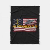 Carrier USS Independence CV-62 Veteranen Dag Vader Fleece Deken (Voorkant)