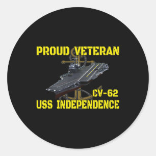 Carrier USS Independence CV-62 Veteranen Dag Vader Ronde Sticker
