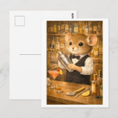 Carrière Muis als Bartender Briefkaart (Voorkant / Achterkant)