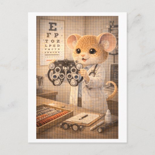 Carrière Muis als Optometrist Briefkaart (Voorkant)